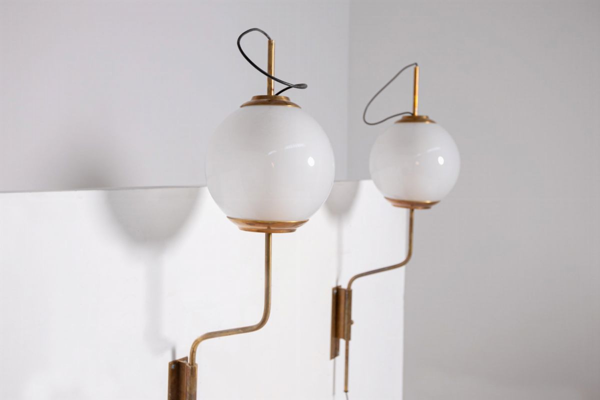Luigi Caccia Dominioni Pair Pallone Sconces Model Lp 11