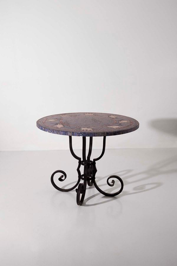 Vintage Italian Coffee Table with Marble Top