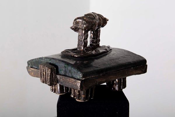 Portagioielli o cofanetto vintage in ceramica dipinta italiana