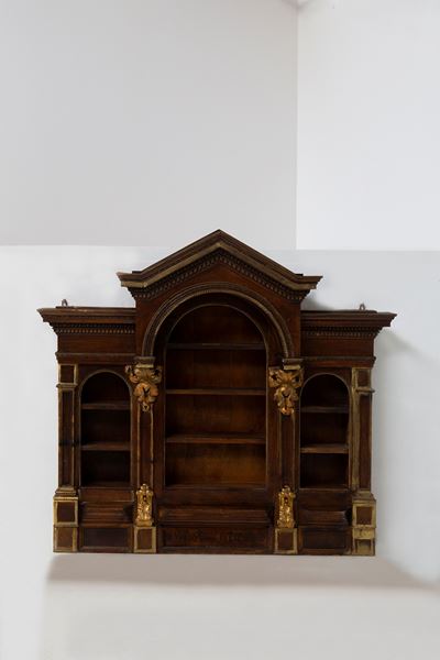 Antico Mobile Libreria da Parete in Stile Impero