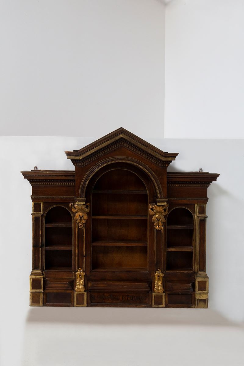 Antico Mobile Libreria da Parete in Stile Impero