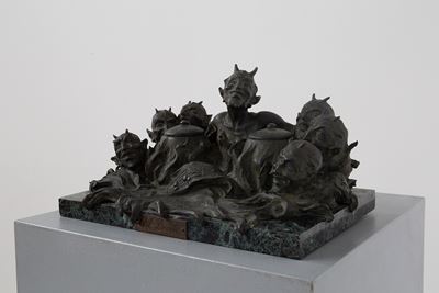 Calamaio in Bronzo Antico, Titolo All Davil, Firmato