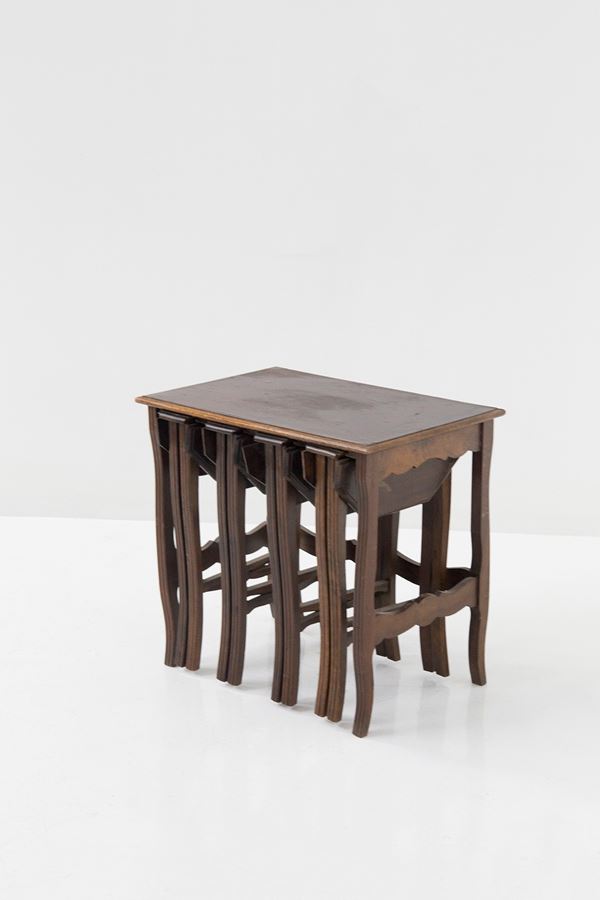 Manifattura Italiana - Vintage Nesting Coffee Table With Removable Octagonal Stools