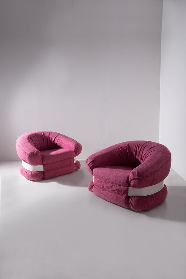 Adriano Piazzesi - Pair of fuchsia armchairs