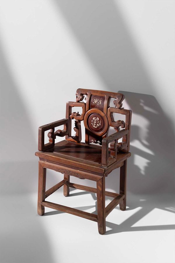 Chinese hardwood armchair