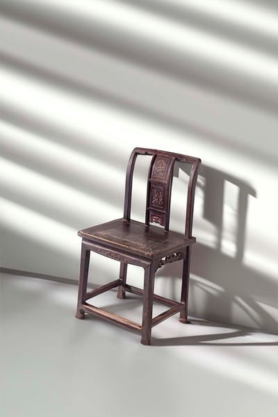 Sedia Cinese Vintage con Intarsi