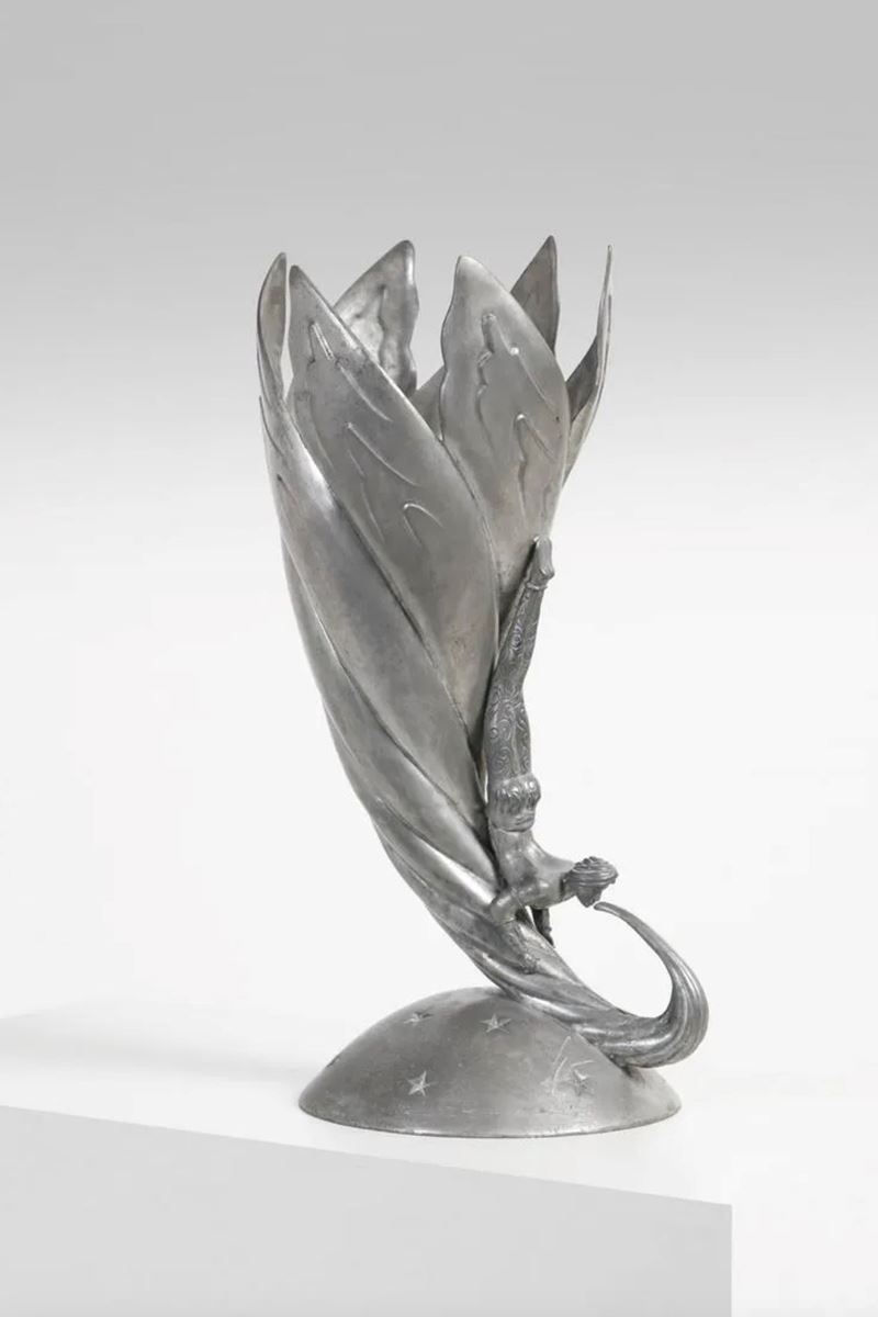 Piero Figura - Vaso in Metallo Argentato