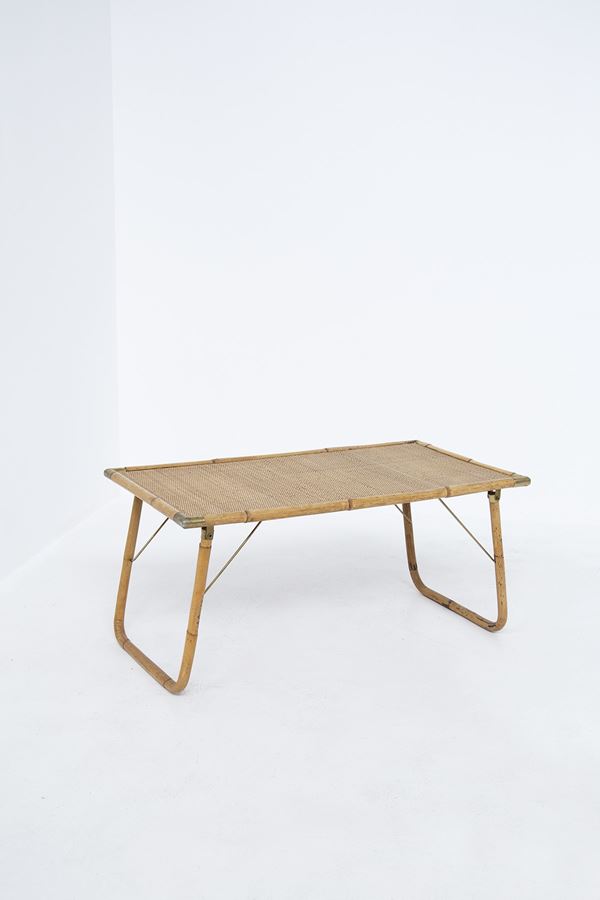 Tavolino in bamboo e rattan