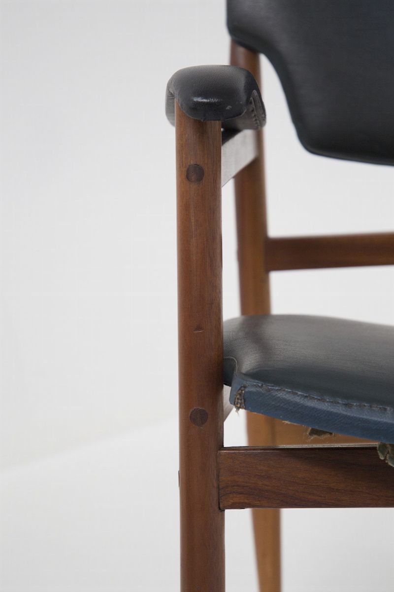 Gunnar Asplund Sweden Vintage Armchairs in Wood And Leather, Set Of 2