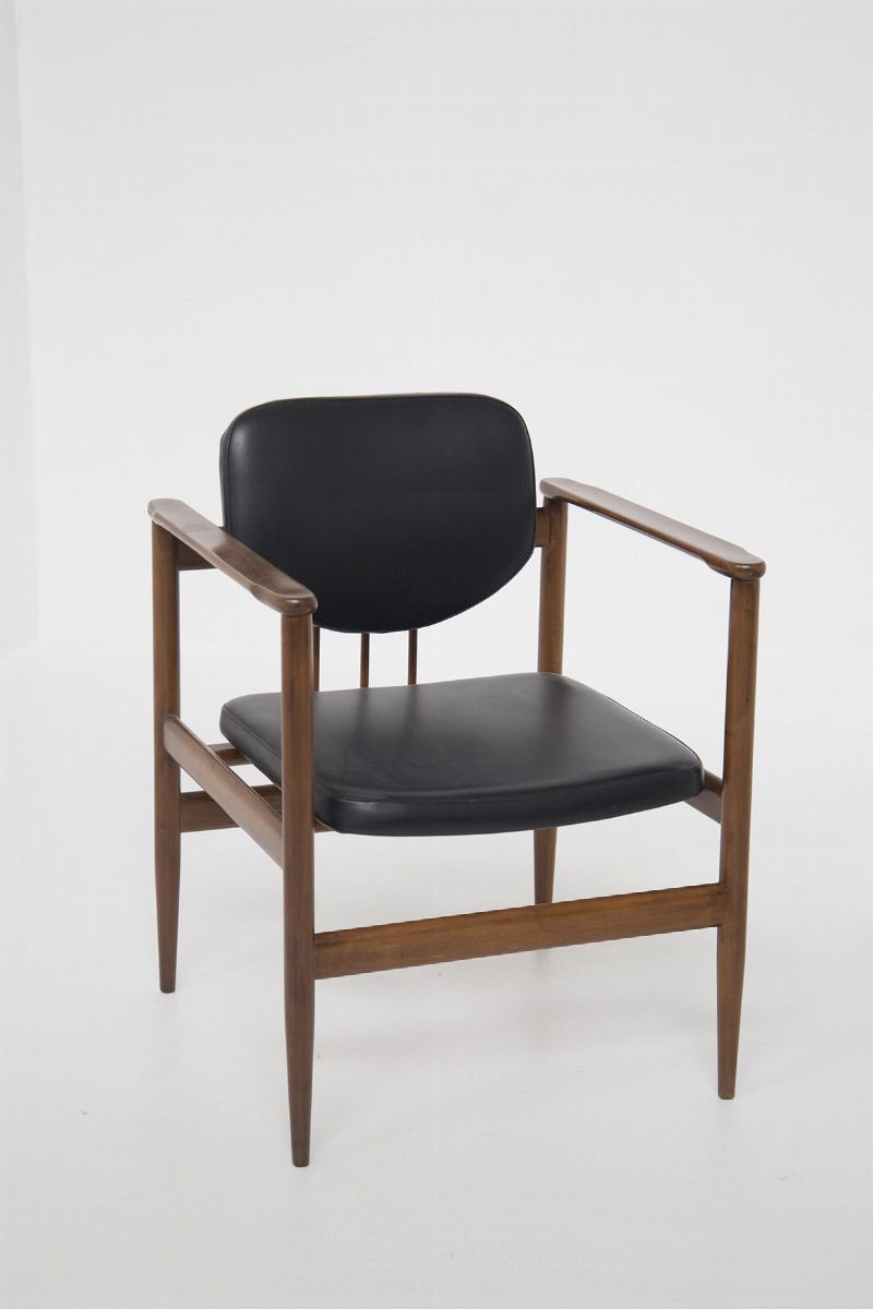 Gunnar Asplund Sweden Vintage Armchairs in Wood And Leather, Set Of 2