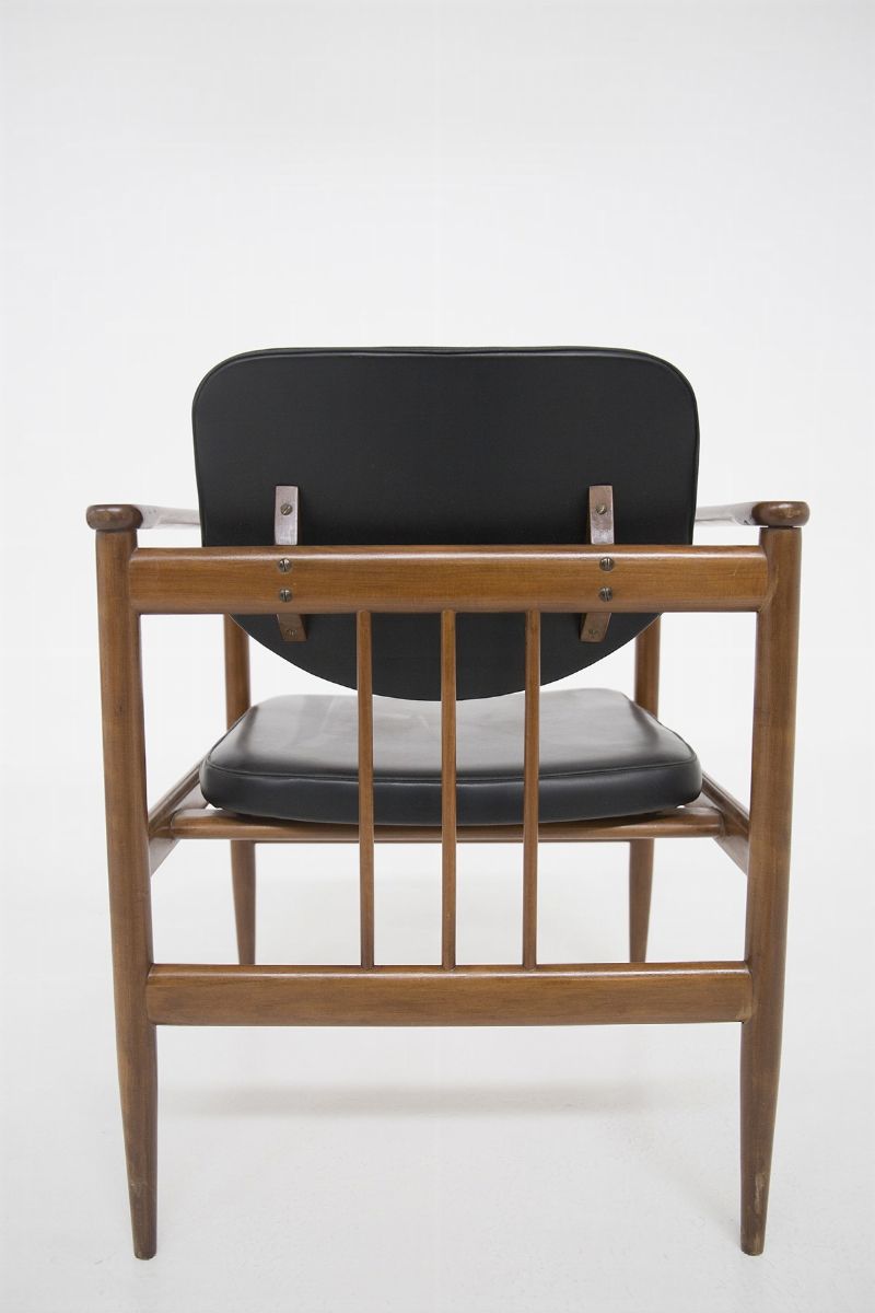 Gunnar Asplund Sweden Vintage Armchairs in Wood And Leather, Set Of 2