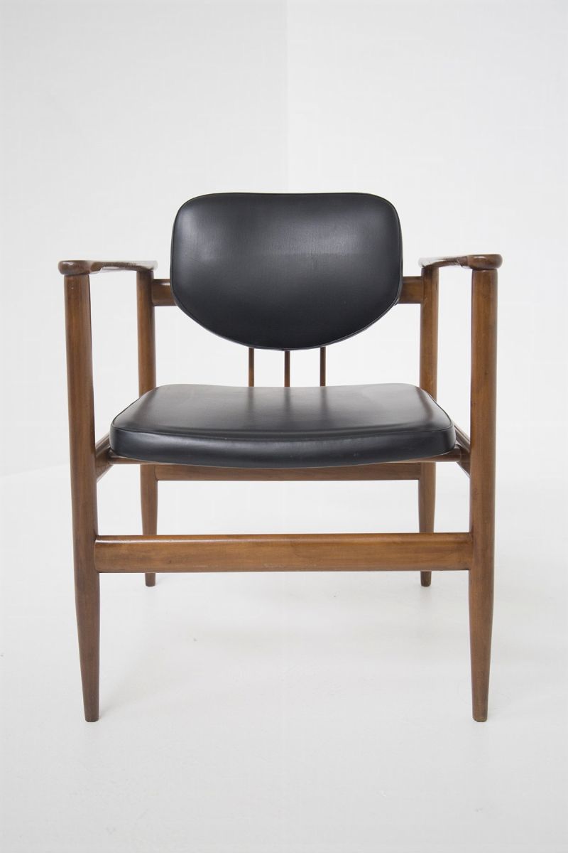 Gunnar Asplund Sweden Vintage Armchairs in Wood And Leather, Set Of 2