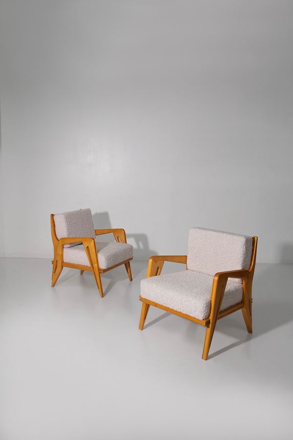 Carlo Graffi - Pair of armchairs by Franco Campo