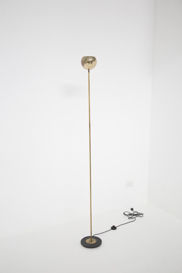 Vintage Round Floor Lamp in Brass