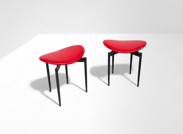 Carlo Mollino - Lutrario Pair of stools