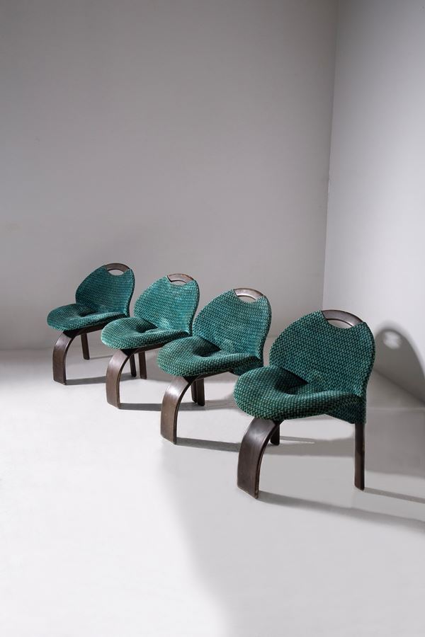 Giovanni Offredi - Set Rare of four chairs 'Sail'