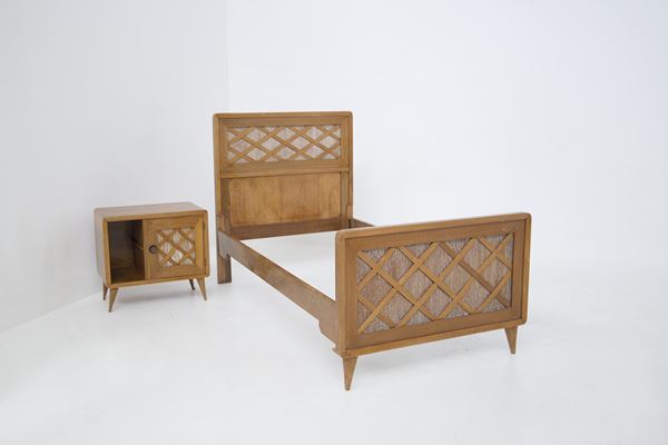 Paolo Buffa - Paolo Buffa Single Bed and Bedside Table in Wood