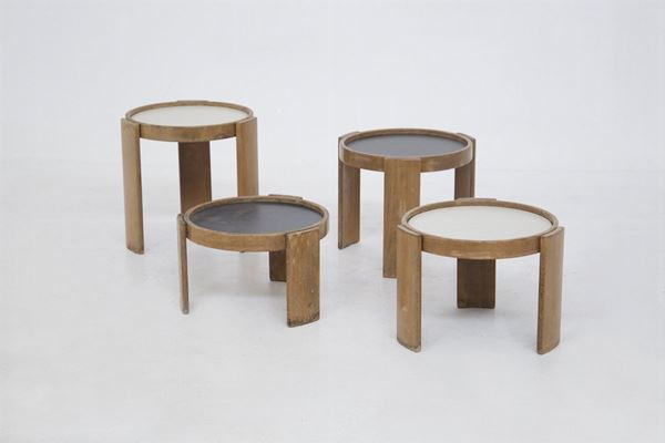 Gianfranco Frattini - Vintage Stackable Side Tables by Gianfranco Frattini for Cassina, Original Label