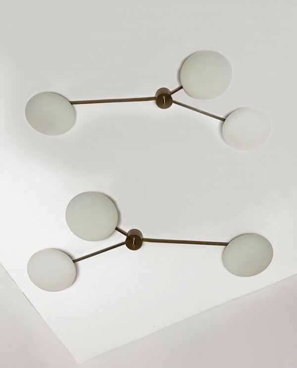 Angelo Lelii - Pair of Ceiling Lamps Attr.