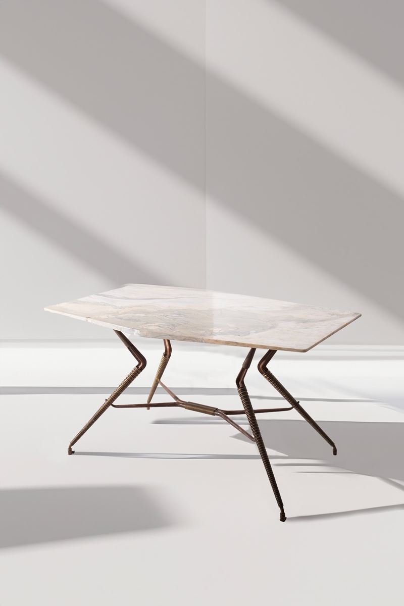 Tavolo in onice e ottone