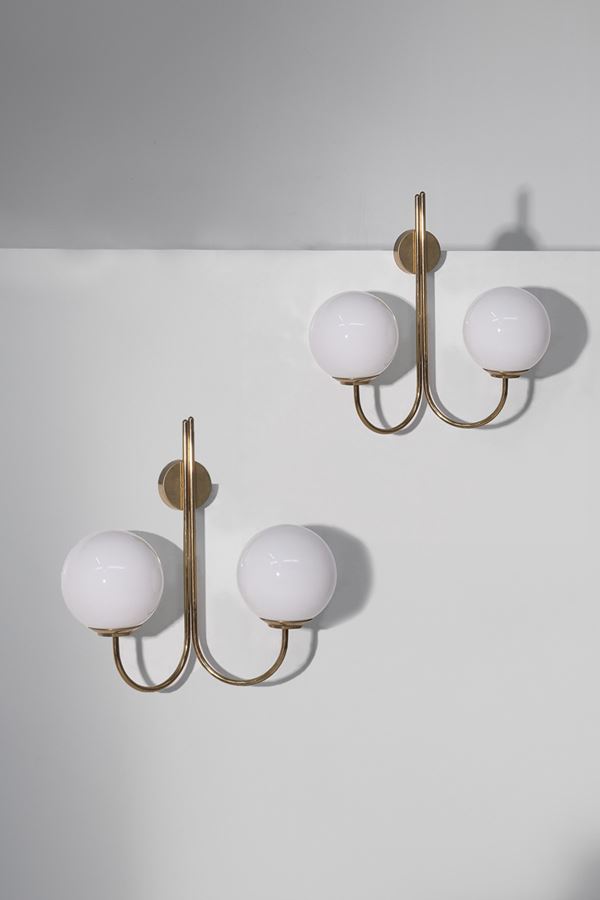 Luigi Caccia Dominioni - Pair of large wall sconces