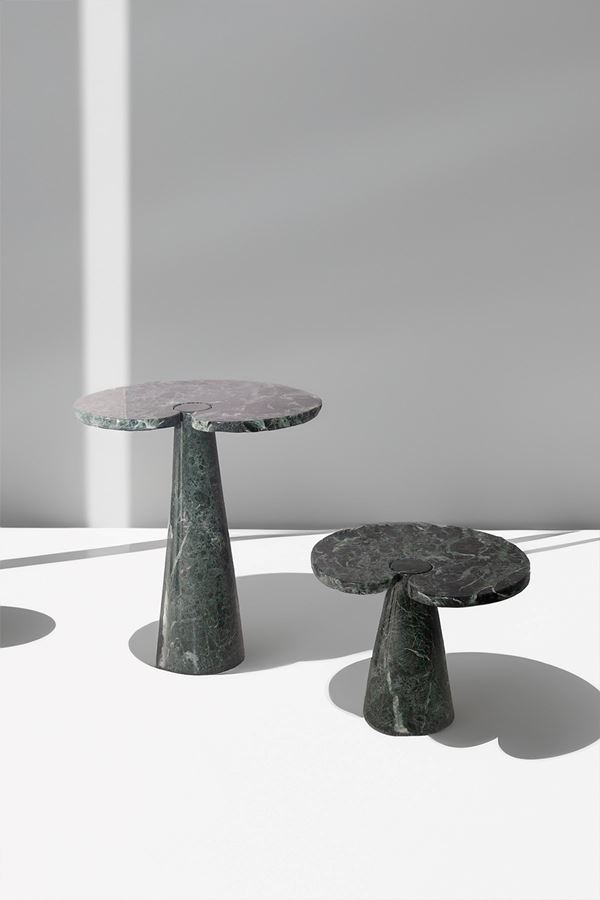 Angelo Mangiarotti - Pair of green side tables