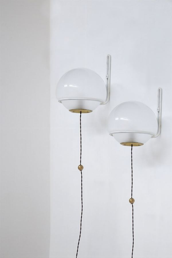 Vintage White Basket Appliques by Gino Sarfatti