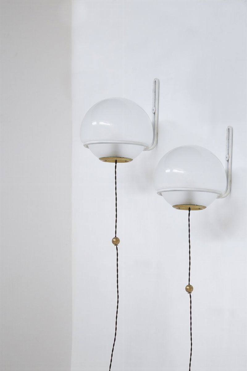 Vintage White Basket Appliques By Gino Sarfatti