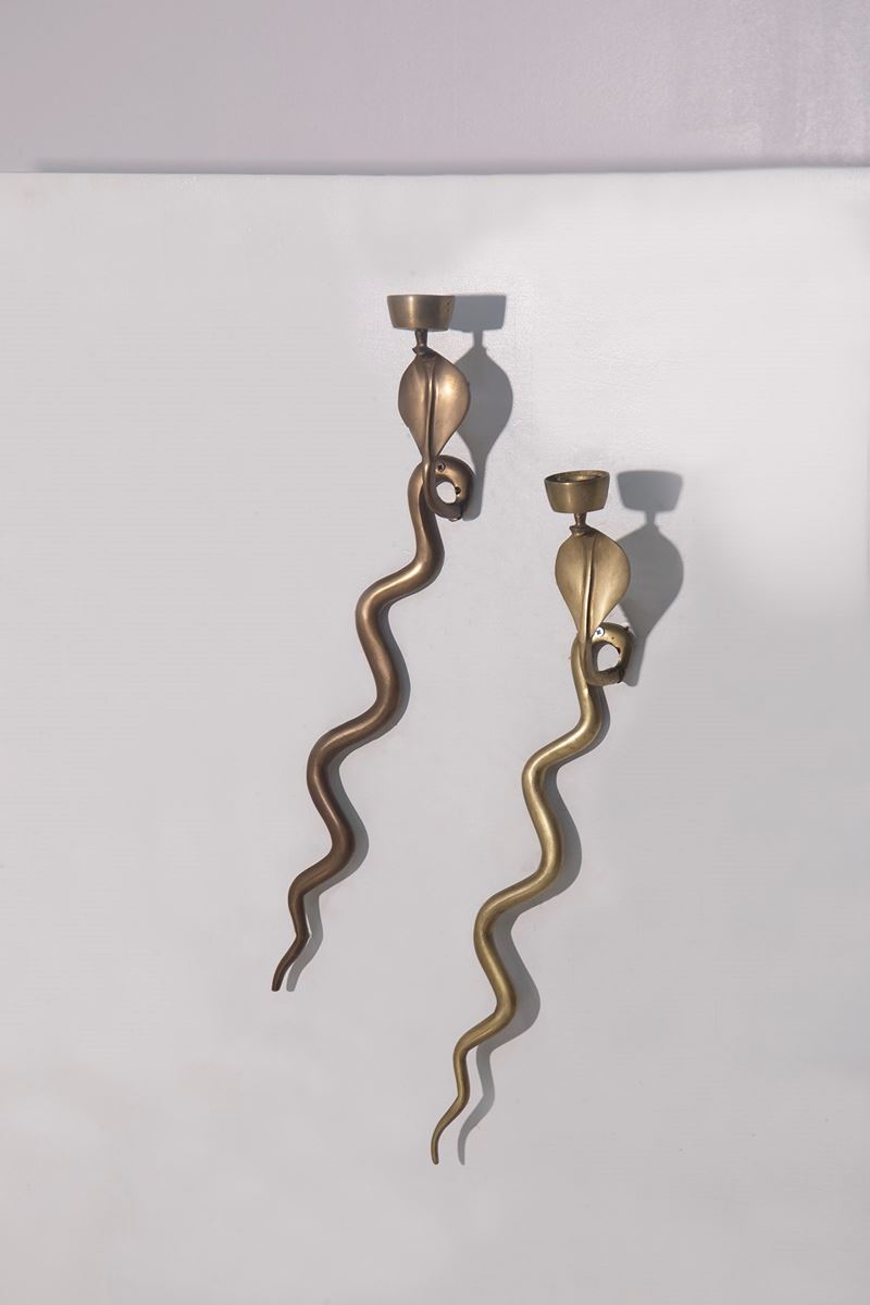 Coppia di portacandele attr.