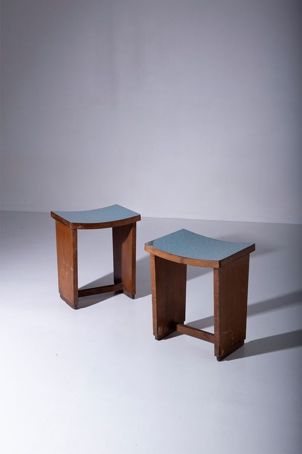 Manifattura Italiana - Pair of Art Deco stools