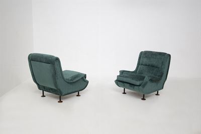 Vintage Green Armchairs By Marco Zanuso For Arflex