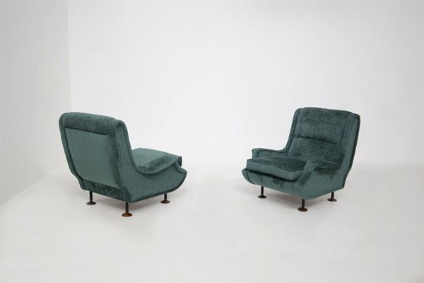 Vintage Green Armchairs by Marco Zanuso for Arflex