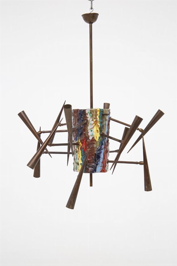 Leoncillo Leonardi - Vintage Chandelier by Leonardi Leoncillo for Lumi