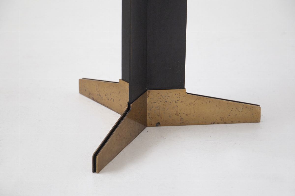 Side Table By Ignazio Gardella For Azucena in Black Marble And Brass