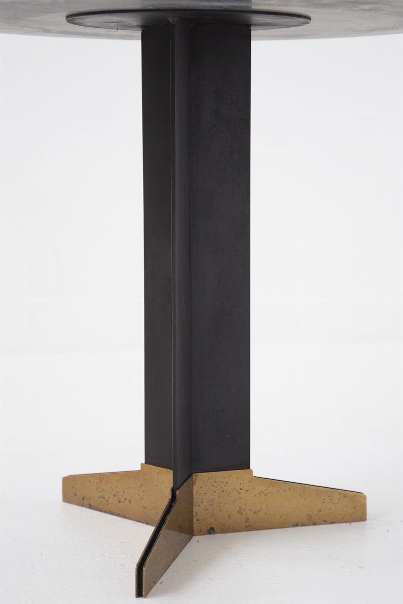 Side Table By Ignazio Gardella For Azucena in Black Marble And Brass