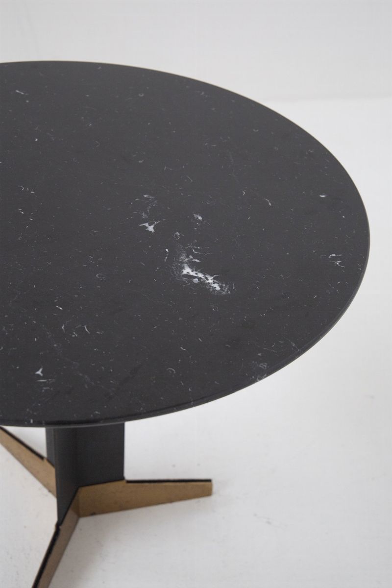 Side Table By Ignazio Gardella For Azucena in Black Marble And Brass