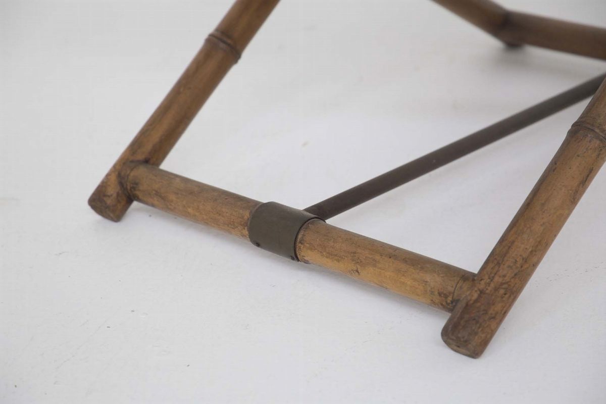 Sedia da regista McGuire Modello X-Chair in pelle, bambù e ottone