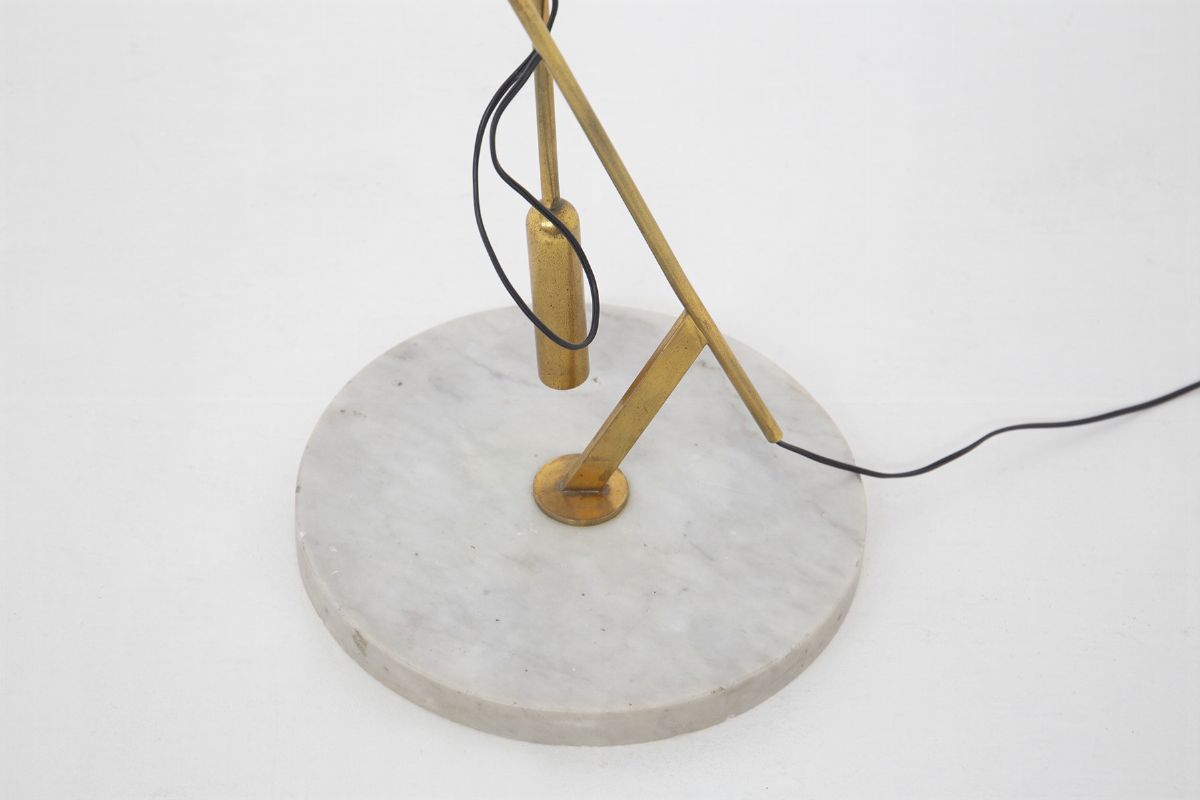 Vittoriano Vigano First Edition Floor Lamp in Marble And Brass, Original Label