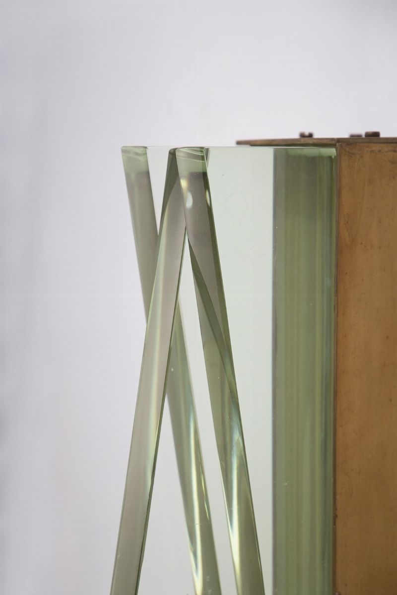 Pair Of Applique in Brass And Glass By Max Ingrand For Fontana Arte