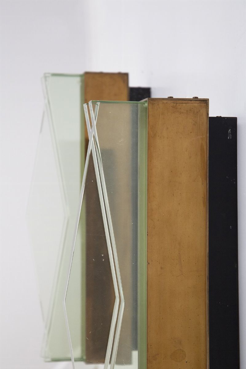 Pair Of Applique in Brass And Glass By Max Ingrand For Fontana Arte