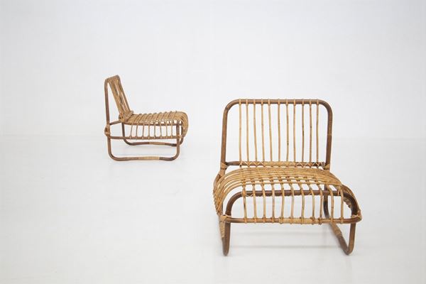 Vintage Armchairs in Bamboo by Raffaella Crespi