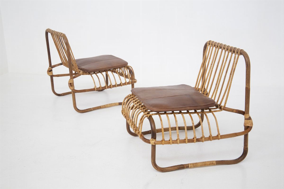 Vintage Armchairs in Bamboo By Raffaella Crespi