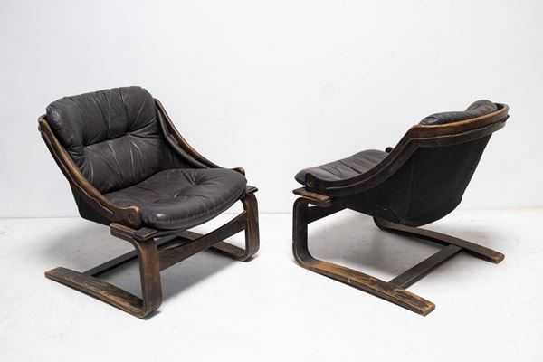 Ake Fribytter - Pair of Krona lounge chairs
