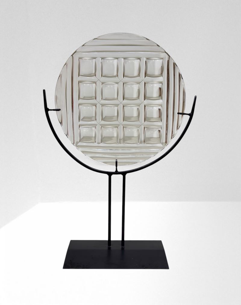 Disco scultura in vetro