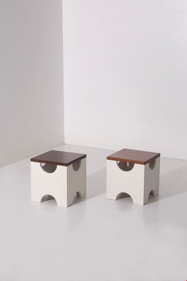 Ettore Sottsass - Couple of pouf for Poltronova