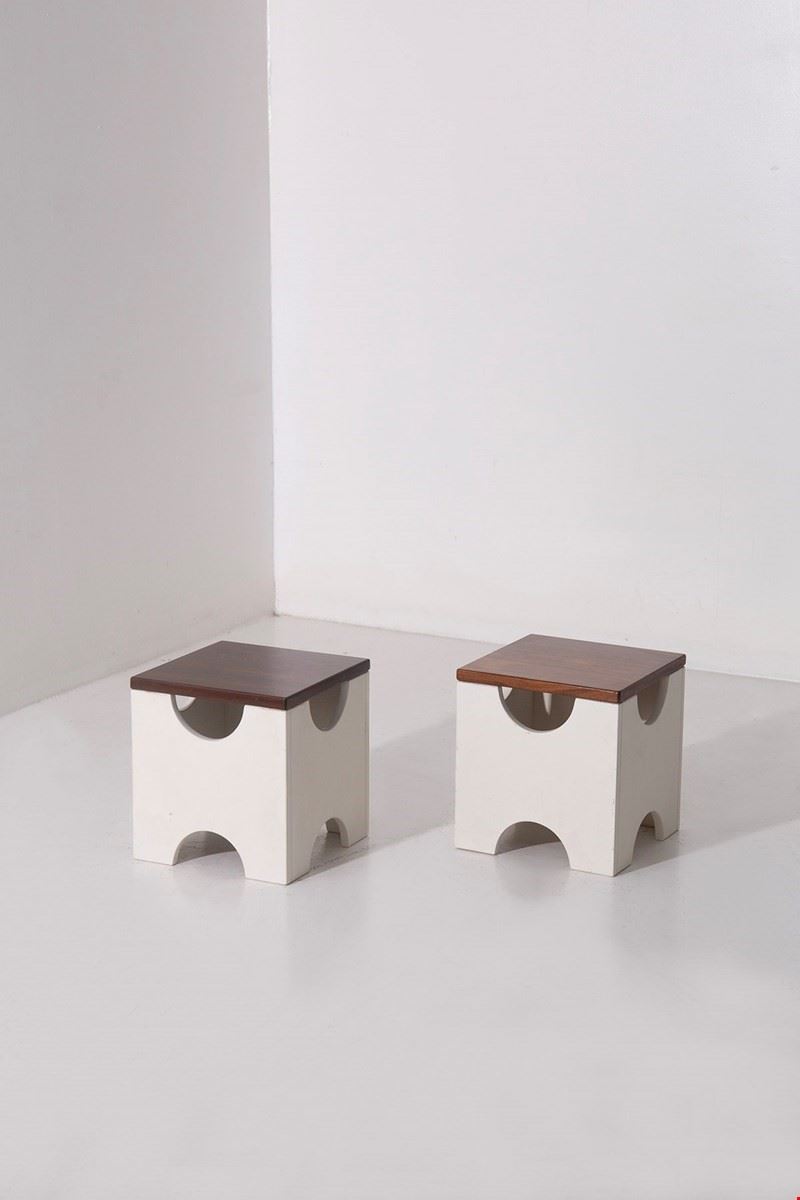 Ettore Sottsass - Coppia di Pouf per Poltronova