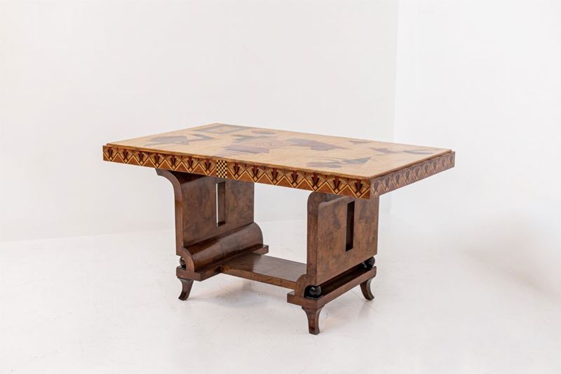 Tavolo Futurista Italiano in Diverse Essenze di Legno