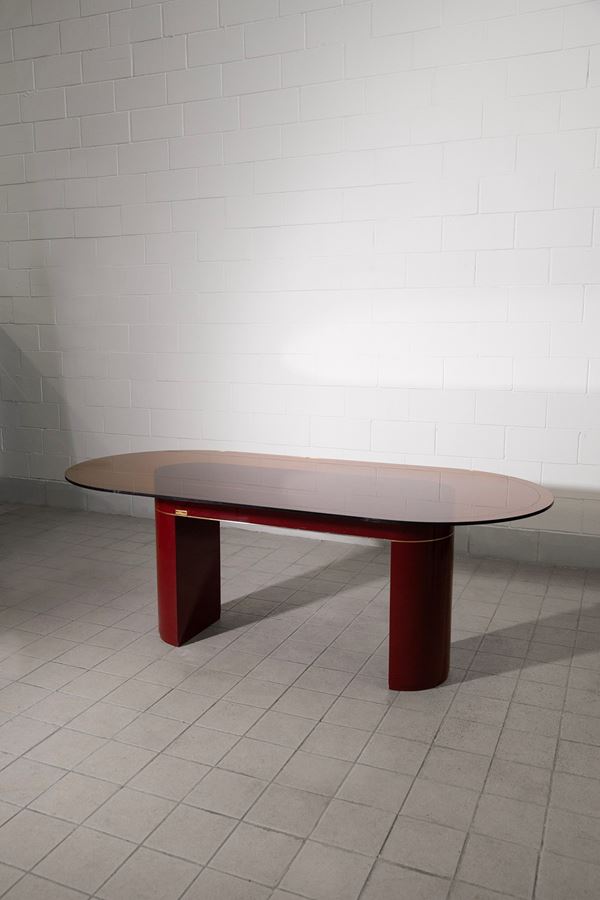 Willy Rizzo - Red Sabot table, label