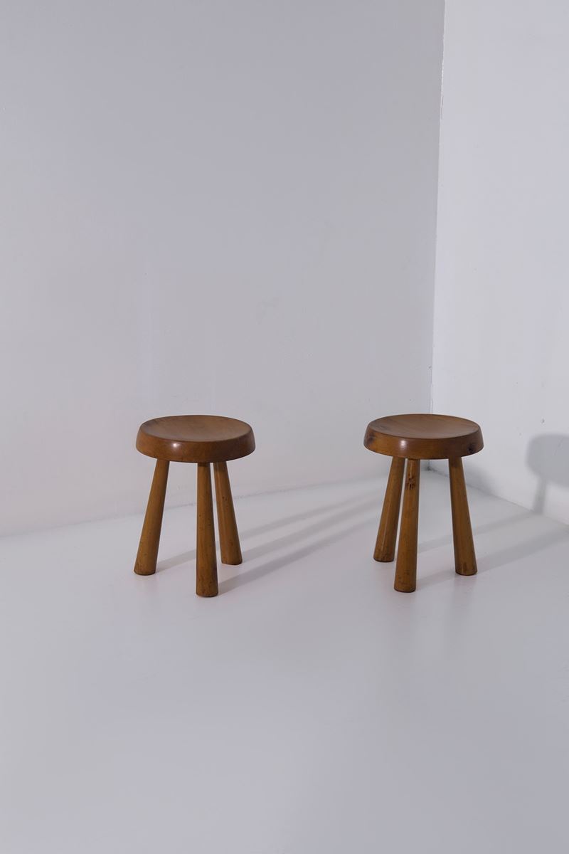 Charlotte Perriand - Coppia di Sgabelli