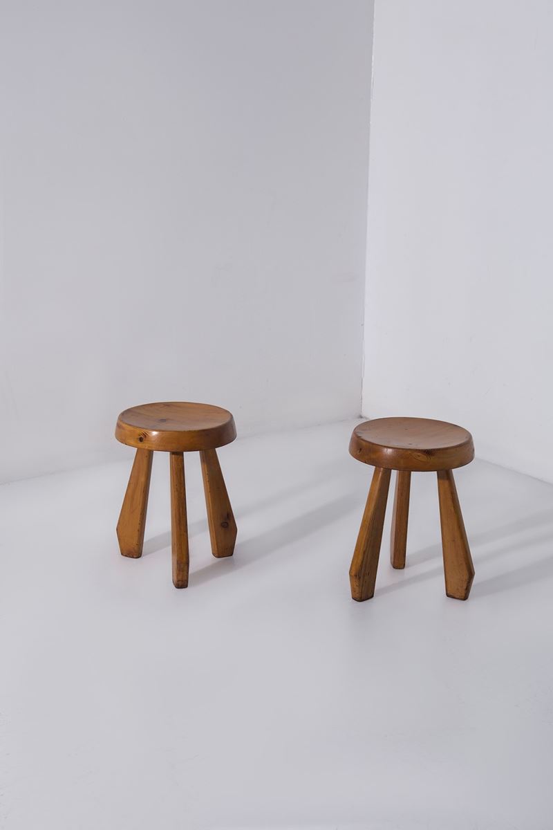 Charlotte Perriand - Coppia di Sgabelli